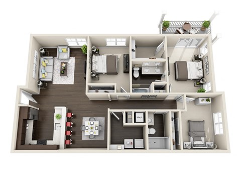 a 3 bedroom floor plan  1190 sq ft